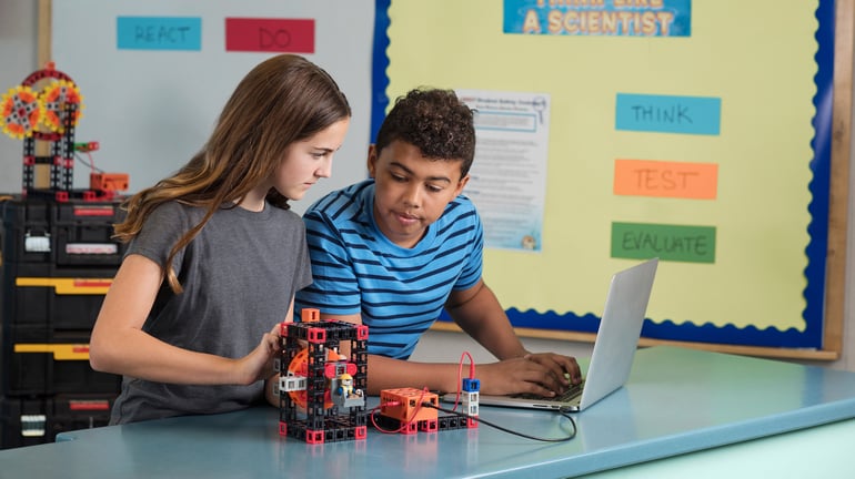 Middle school students learn engineering with Kid Spark STEM Labs